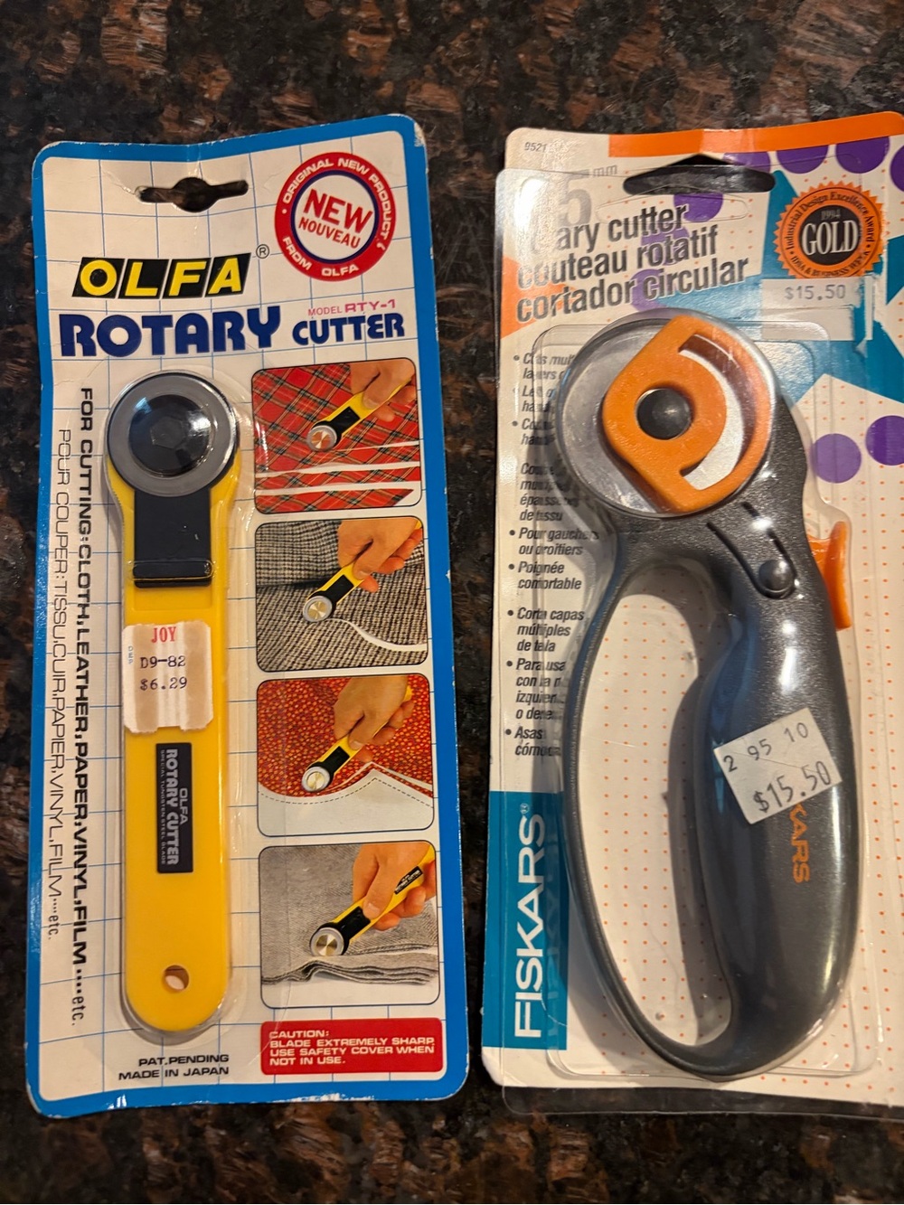 Sewing VINTAGE Rotary Cutters OLFA FISKARS New in Packaging